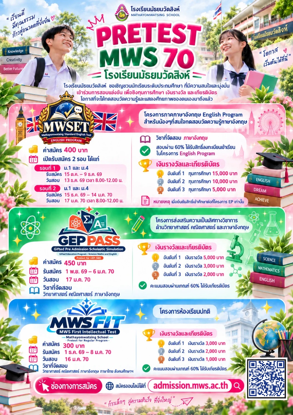 ภาพประกอบ เปิดรับสมัครแล้ว PRETEST MWS '70