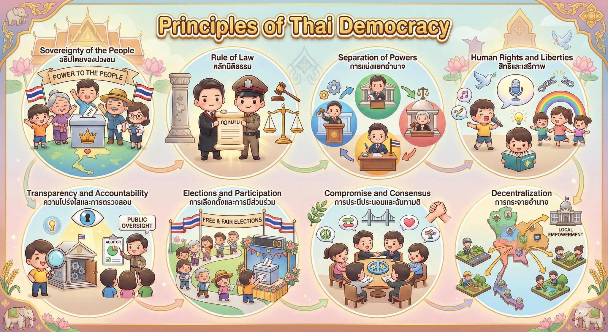 ภาพ Pinciples of Thai Democracy (หลักการปกครองตามระบอบประชาธิปไตยฯของไทย)